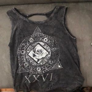 Cool dark tank top with open back